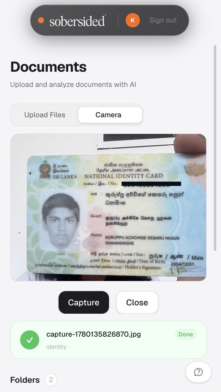 DocScan Mobile Active Camera Scan alignment grid UI